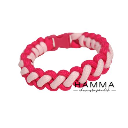 Paracord rózsaszín karkötő
