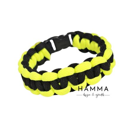 Paracord neon sárga/fekete karkötő