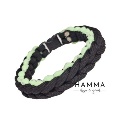 Paracord fekete/zöld karkötő