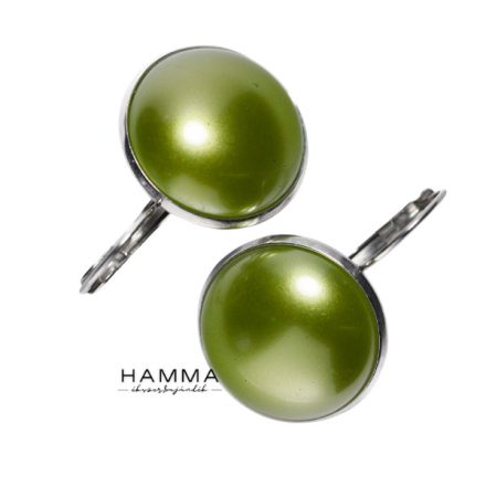 20 mm Francia kapcsos fülbevaló - Jade