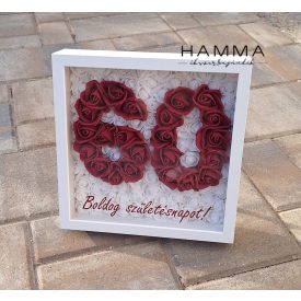 60. születésnapi habrózsa keretben
